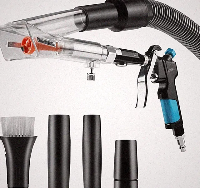 2-in-1 Car Interior Detailing Air Blow Gun Vacuum Adjustable Black