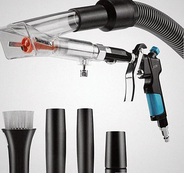 2IN1 Car Interior Detailing Air Blow Gun & vacunm with Adjustable black