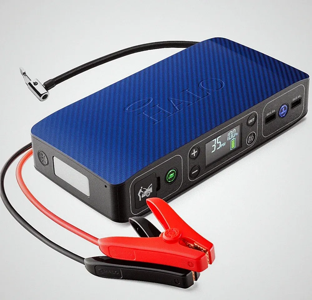Halo Air BOLT Portable Car Jump Starter, Air Compressor,Phone Charger New